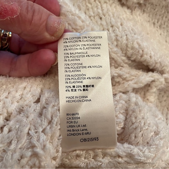 Anthropologie Pilcro Luna Pointelle Cream Sweater-Over sized XS - Picture 9 of 12